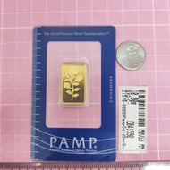 Murni Mewah Emas999.9, Gold Bar Pamp Gold Bar Bunga Rose G10 Gram 1576 1.6 cm Pd