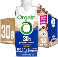 Orgain 30g High Protein Shake, Dairy Isolate Milk Protein, Café Latte, 5g BCAAs, 1g Sugar Per Servin