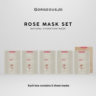 GORGEOUS JO The Aroma Shop Organic Rose Mask (5 Pieces)