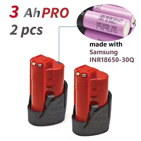 TPCELL 12V for Milwaukee M12 Battery 3Ah XC Cordless Tool 48-11-2402 48-11-2411 Batteries 48-11-2401