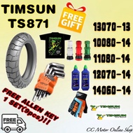 🎁FreeGift Buy2Free9🎁TIMSUN High Grip TYRE Tubeless TS871 130/70-13 100/80-14 110/80-14 120/70-14 140