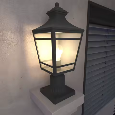 Large Outdoor Post Lights Lamp Post Light Fixture, 18inch Waterproof Aluminum Post Lamp with Clear G