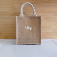 【Q-cute】袋子系列-黃麻袋A6-客製化英文字