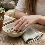 Adjustable Sandblasted Open Ring For Women Alloy Vintage Design Size 4.5-6.0cm