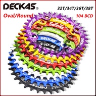 Deckas 104BCD Chainring Oval/Round Narrow Wide Chainring MTB Chainring 32T/34T/36T/38T