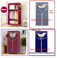 D.I.Y. 70cm X 45cm X 150cm Zipped /non zipped Wardrobe Self Assembly Non Woven Cloth Curtain Wardrob