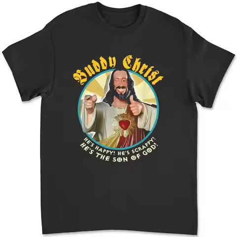 Buddy Christ Jay And Silent Bob Dogma View Askew Clerks Christmas Gift T-shirt 6GDE
