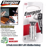 Energizer 2pcs AAAA E96 1.5V Alkaline Battery Zero Mercury For Laser Pointer , Headphone, Health App