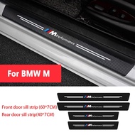 [Ready Stock] 4PCS BMW M Carbon Fiber Car Door Sill Strip Anti Scratch Side Door Step Protector for BMW X1 X3 X4 X5 X7 1 2 3 4 5 6 7 Series Threshold Protector Auto Door Sill Cover Sticker Car Accessories