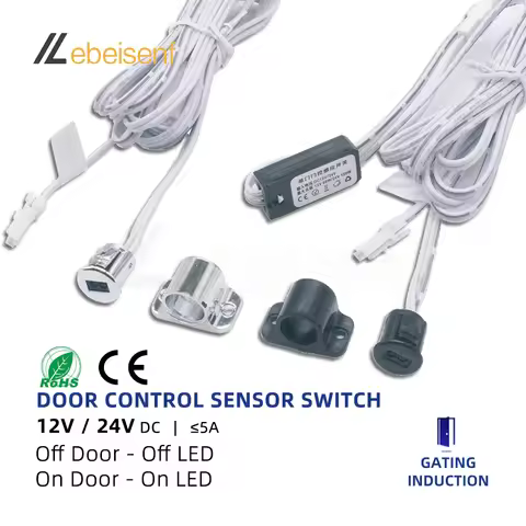 Door Control Masking Type Sensor Mini LED Lamp Sensing Switch DC 12-24V 5A Surface or Concealed Cabi