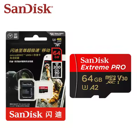 SanDisk A2 TF Card Extreme Pro MicroSDXC 64GB 128GB 256GB 512GB Memory Card A1 32GB Original SDHC Mi