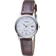 CITIZEN EW2314-15A ECO-DRIVE Solar Powered Analog Stainless Steel Case Leather Strap WATER RESISTANCE CLASSIC LADIES WATCH