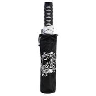 Santos Folding Umbrella - Sengoku Umbrella - Wakizashi - Tiger (Silver) / Umbrella Bag, Open Diamete