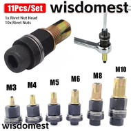 WISDOMEST 11Pcs/Set Hand Rivet Nut, Easy Installation For Rivet Nut Torch Manual Riveter Tool,  Mand