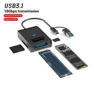 M. 2 NVMe SSD Enclosure Support SD TF Card Reader USB 3.1 Type C 10Gbps External Storage Box Direct 