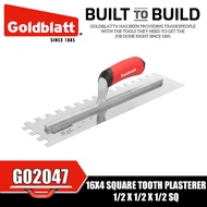 GOLDBLATT G02047 16X4 Square Tooth  Plasterer 1/2 X 1/2 X 1/2 SQ