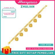 ZHULIAN Rantai Tangan BT5011 Rantai Tapak Gajah Gold Plated Emas Zhulian Original