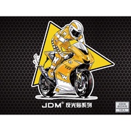 Star Rider JDM Motorcycle Rider Waterproof Reflective Car Sticker Scratch Blocking Motorcycle Electric Vehicle Helmet Sticker