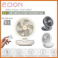 Edon Air Circulation Fan Rechargeable Fan with Nightlight Portable Desktop Fan Auto Rotation 4-Speed
