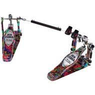 Tama HP900PWMPR 50th Anniv Ltd Ed Iron Cobra Marble Twin Drum Pedal, Power Glide, Psychedelic Rainbo