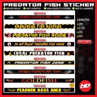Aquarium Sticker WARNING PREDATOR FISH AREA - PREDATOR FISH - PREDATOR FISH ZONE - GOLDFISH- CHANNA 
