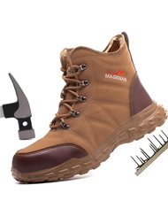 男士工作安全鞋,鋼頭防撞鞋,不易破洞、刺穿,防滑耐磨工作靴