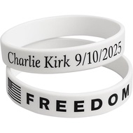 Charlie Kirk Freedom Memorial Rubber Silicone Band Wristband Bracelets for Men Women, Charlie Kirk M