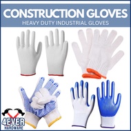 (5 Pair) Anti-Slip Gloves For Construction And Handling Rubber Gloves Dotted Cotton Gloves 4EVER