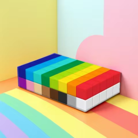 Designer Building Blocks Rainbow Cube Colorful Connection Block DIY Model Children Toys Birthday Chr