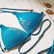 Wave &Shine 比基尼/泳衣/比基尼/bra/夏天/上身 尼羅河藍 花紋刺繡🪡款 S號