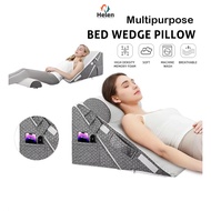 [SG Stock]Bed Wedge Pillow Triangle Pillow Wedge Removable Washable Memory Foam Pillow Elevated Pill