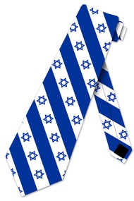 Three Rooker Star of David Ties Mens Jewish Necktie for Men Israel Flag Stripe Tie