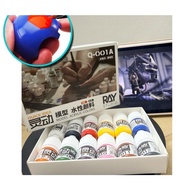 (Readystock) Ray Studio Water Based 12 Color Acrylic Set For Figure Gundam Model Kits Bjd (现货） Ray S