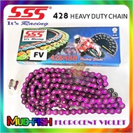 RANTAI MOTOSIKAL UNGU SSS FV HSB HEAVY DUTY 428 - 130L CHAIN (UNGU VIOLET PURPLE)