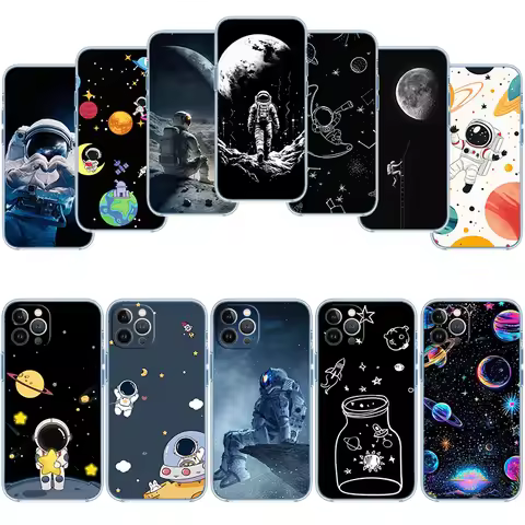 II6 Astronaut Space Moon Transparent Phone Case for Motorola Moto G7 G8 G9 G84 G85 G73 G24 G15 Z2 Pl