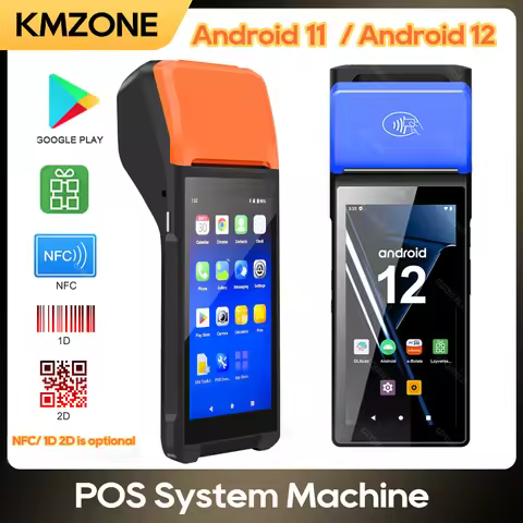 Android 12/8.1 3G 4G Handheld POS Terminal With 58mm Thermal Printer 1D 2D Bar Code QR Scanner NFC R