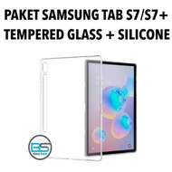 SAMSUNG TABLET S7 S7 PLUS TEMPERED GLASS FULL ANTI GORES KACA BENING