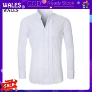<wales> Lightweight Men Shirt Bridegroom Shirt Men's Formal Dress Shirt Winged Collar Long Sleeve So