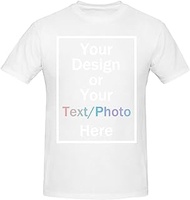 Custom Tee Shirt Men Personalized Add Your Own and Text Design Image T-Shirt Add Your Text Photo Front/Back Print