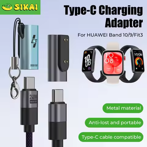 Type C Charging Adapter USB C Smart Watch Charger Converter For Huawei Band 10/9/8/7/6 Fit3 Watch 5X