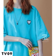 Nelly Unisex Oversize Cotton Oversize Wide Form Cheap T-Shirt 2s Clothing Cute Heart Pattern TV09