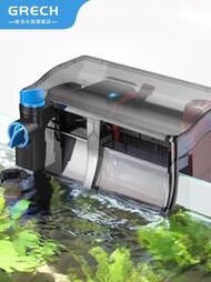 過濾泵森森UV外掛過濾器小魚缸瀑布循環泵殺菌燈草缸外置除油膜靜音殺菌