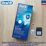 Oral-B® Black 1000 CrossAction® Electric Rechargeable Toothbrush Powered by BRAUN® แปรงสีฟันไฟฟ้า แบ