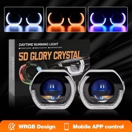 2PCS 2.5/3" Car Symphony LED 5D RGB Angel Eye Shroud Halo Rings Colorful Ambient LED Headlight Decor