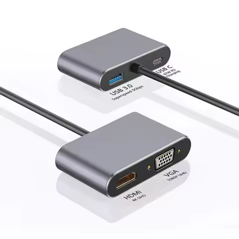 Type 4-in-1 Docking Station TYPE To HDMI/VGA/USB3.0/PD Fast Charge 3.0HUB Hub 4-in-1