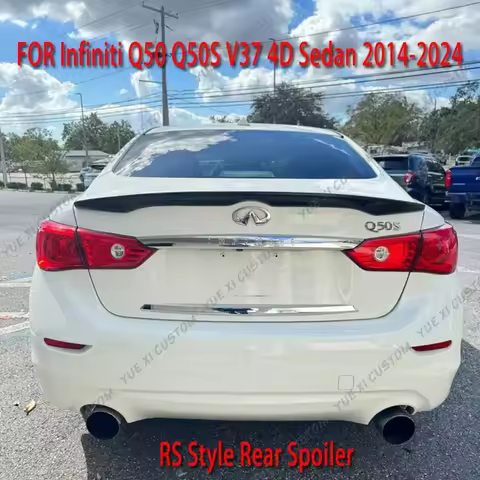 For INFINITI Q50 Q50S V37 4D 2014-2024 Sedan RS Style Rear Trunk Spoiler Wing Car Rear Trunk Boot Li