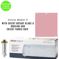 Cricut Maker 3 with Cricut Rotary Blade + Housing And Cricut FabricGrip Mat 12"x12"