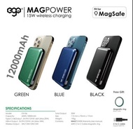 [早鳥優惠]EGO Magpower 12000mAh Magsafe無線充電器