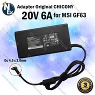 Chicony Charger Adapter for MSI GF63 Thin 10sc 11sc 20V 6A 4.5*3.0 Original