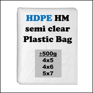 ±500g HDPE HM Small Plastic Bag Tapao Air Bungkus Semi Clear Plastik 4x5 4x6 5x7